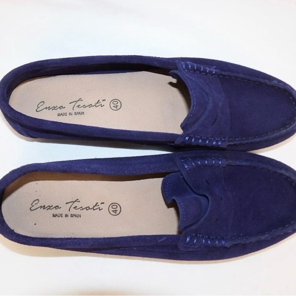 Enzo Tesoti Blue Suede Loafers